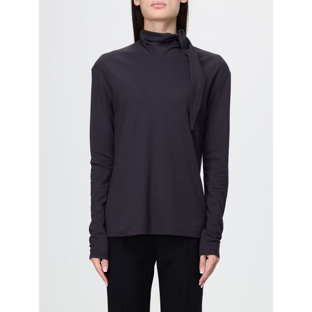 Lemaire Women Lemaire Cotton Turtleneck Top With Scarf Neck And Long Sleeves